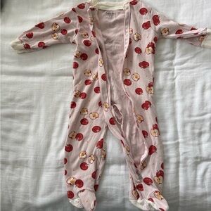 Burt's Bees Red Apple Print Kids Footie